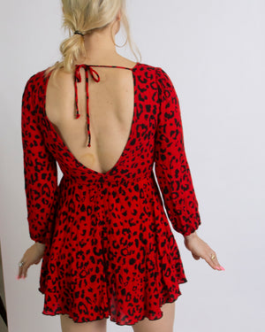 Red cheetah dress