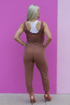 COFFEE CASUAL JUMPSUIT-dusty rose