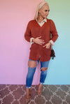 CARRYING YOUR LOVE rust cardigan