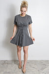 Lace Up Tee Dress - Charcoal