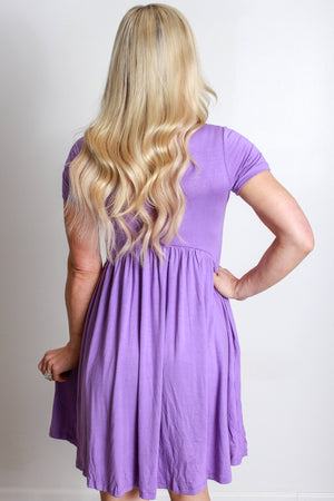Empire Tee Dress - Lavender