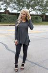 Gray Bedazzled Tunic