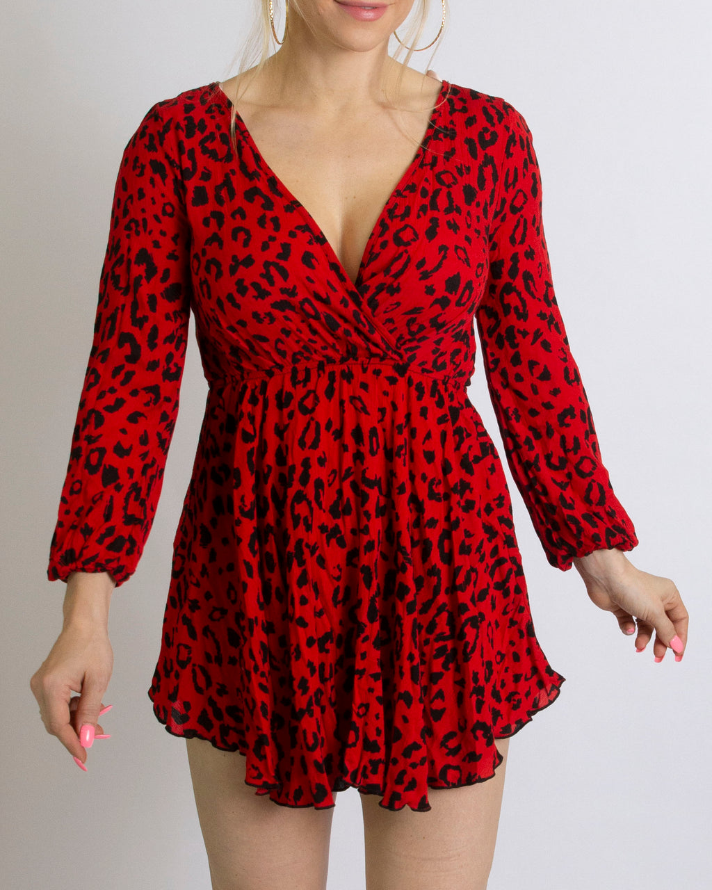 Red cheetah dress