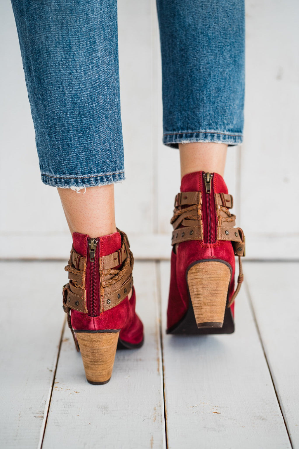 Naughty Monkey Cuthbert Booties in Red